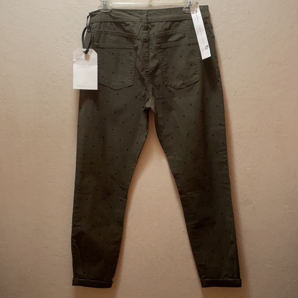 CURRENT/ELLIOTT The Easy Stiletto With Rolled Hem in Rural Green Polka D… - Picture 5 of 10